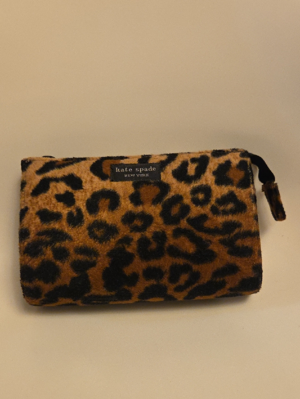 kate spade Leopard-Print Faux Fur Pouch in Brown and Black